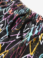 Black Graffiti Heart Jersey Shorts (3-16yrs) - Image 7 of 7