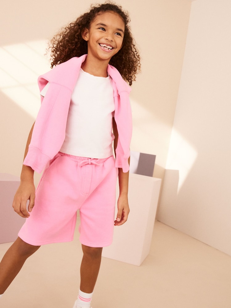 Fluro Pink Bermuda Jersey Shorts (3-16yrs) - Image 2 of 7 Fluro Pink Bermuda Jersey Shorts (3-16yrs) - Image 2 of 7