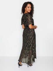 M&Co Black Metallic Wrap Ruffle Dress - Image 2 of 4