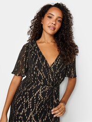 M&Co Black Metallic Wrap Ruffle Dress - Image 4 of 4