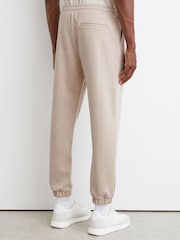 Reiss Oatmeal Melange Gray Herringbone Cuffed Drawstring Joggers - Image 6 of 7