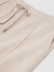 Reiss Oatmeal Melange Gray Herringbone Cuffed Drawstring Joggers - Image 7 of 7