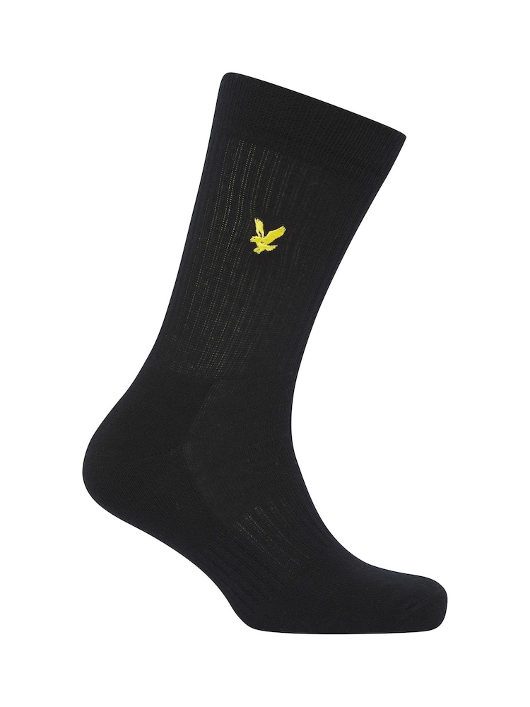 Lyle & Scott Black Montrose Sports Black Socks 5 Pack - Image 3 of 6
