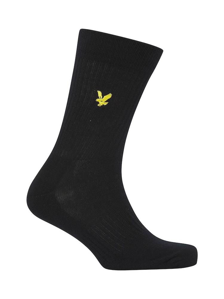 Lyle & Scott Black Montrose Sports Black Socks 5 Pack - Image 6 of 6