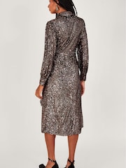Monsoon Silver Megan Sequin Dress - Image 2 of 5