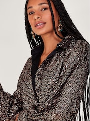 Monsoon Silver Megan Sequin Dress - Image 4 of 5
