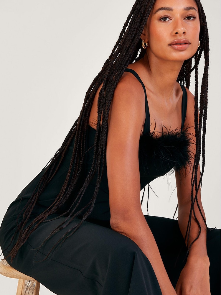 Monsoon Eva Feather Black Jumpsuit - Image 2 of 4