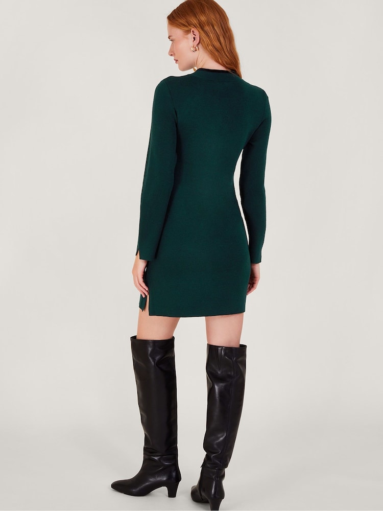 Monsoon Green Bea Bow Tunic Dress - Image 2 of 5