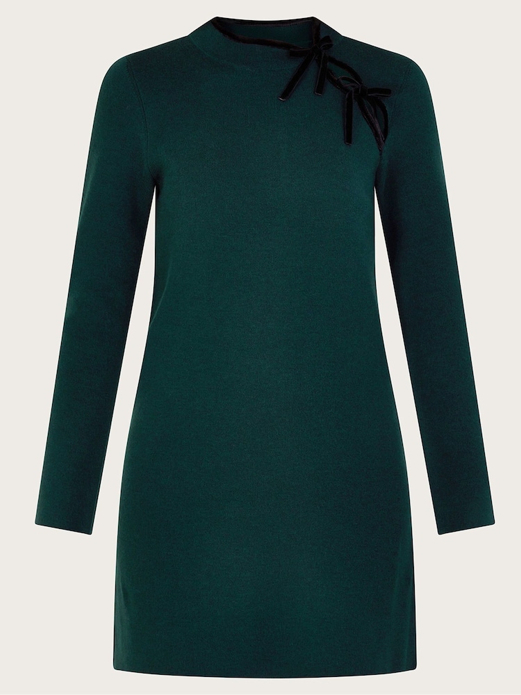 Monsoon Green Bea Bow Tunic Dress - Image 5 of 5