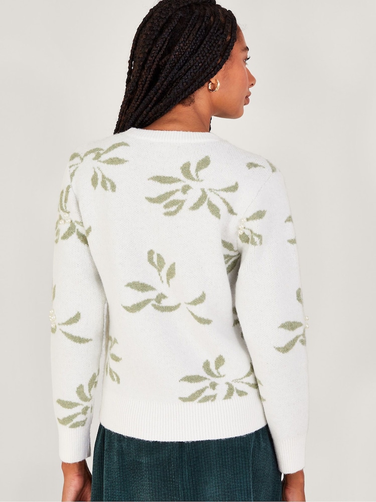 Monsoon Natural Mia Mistletoe Jumper - Image 2 of 5