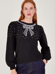 Monsoon Black Bow Betsy Jumper - Image 1 of 5
