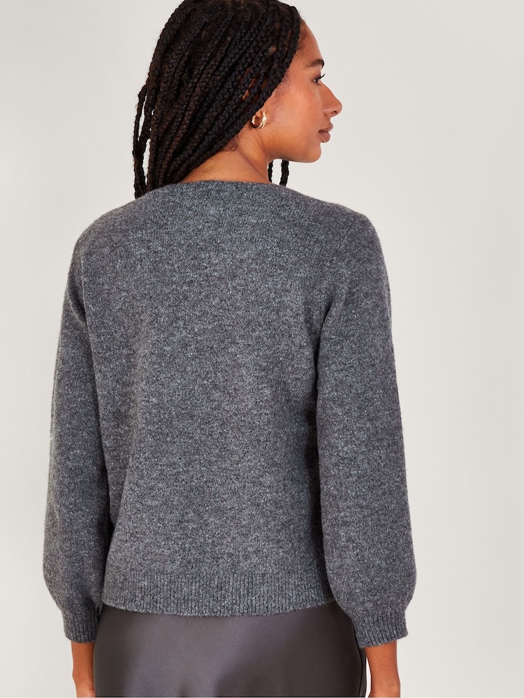 Monsoon Grey Sabrina Star Jumper - Image 2 of 5