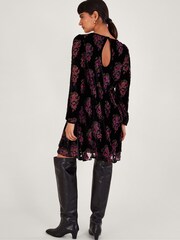 Monsoon Ruby Paisley Velvet Black Dress - Image 2 of 4