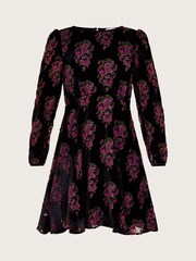 Monsoon Ruby Paisley Velvet Black Dress - Image 4 of 4