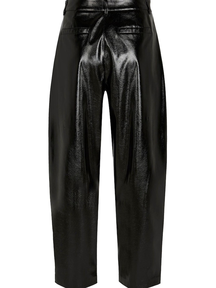 Mint Velvet Black Faux Leather Trousers - Image 4 of 4