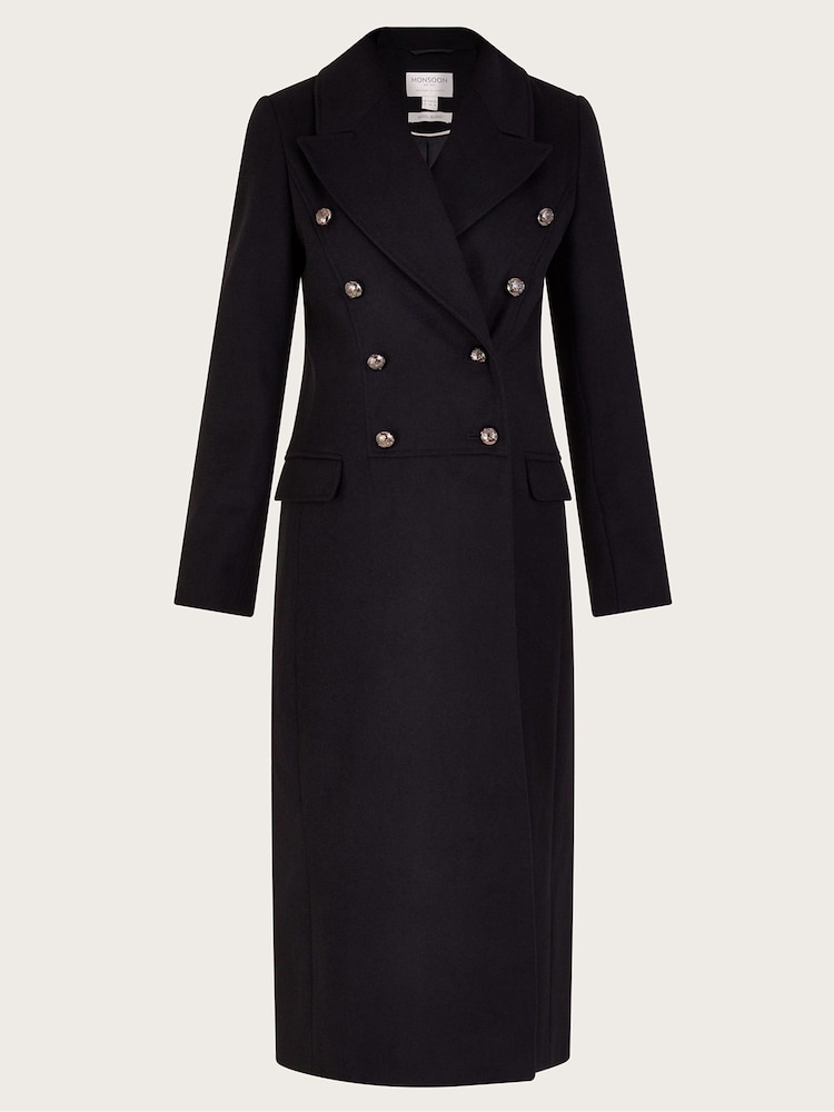 Monsoon Black Double-Breasted Daria Coat - Image 5 of 5