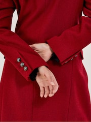 Monsoon Red Daria Double-Breasted Coat - Image 3 of 4
