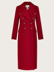Monsoon Red Daria Double-Breasted Coat - Image 4 of 4