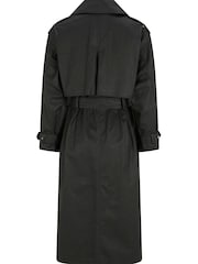 Mint Velvet Black Waxed Trench Coat - Image 4 of 4