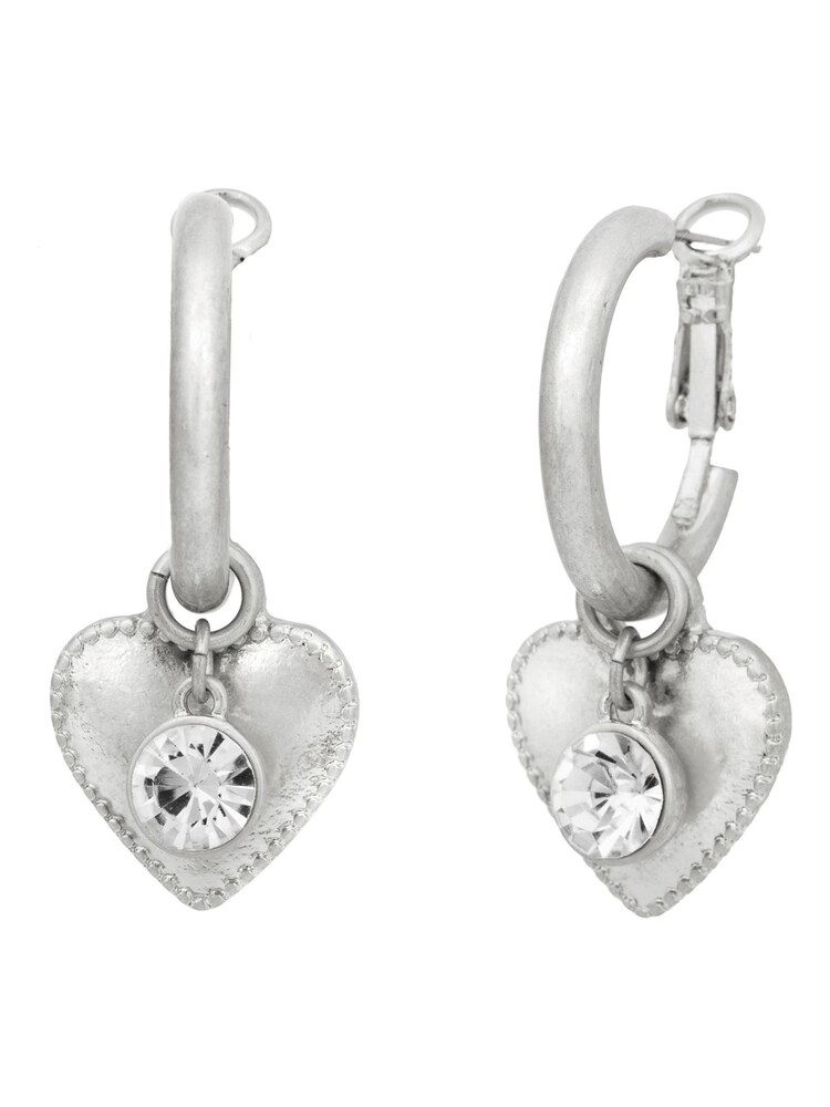 Bibi Bijoux Silver Tone 'Love Hearts' Interchangeable Hoop Earrings - Image 1 of 4