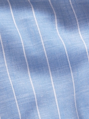Blue Elasticated Waist Linen Stripe Shorts - Image 8 of 8
