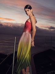 Rainbow Occasion Ombre One Shoulder Pleated Dress - Image 1 of 5