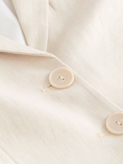 Neutral Linen Textured Cropped Blazer - Image 7 of 7