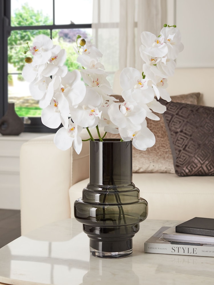 White Artificial Orchid Stem - Image 1 of 2