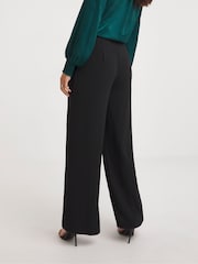 JD Williams Black Magisculpt Satin Wide Leg Trousers - Image 2 of 4