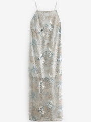Multi Sequin Embroidered Column Maxi Dress - Image 6 of 7
