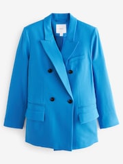 Blue Double Breasted Tailored Blazer - Image 6 of 7
