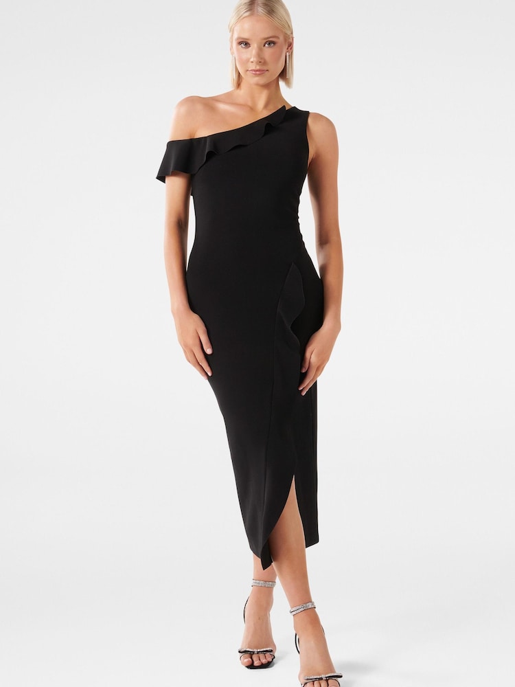 Forever New Black Tyra One Shoulder Ruffle Bodycon Dress - Image 1 of 4 Forever New Black Tyra One Shoulder Ruffle Bodycon Dress - Image 1 of 4