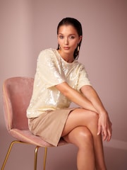 Cream Sequin T-Shirt - Image 5 of 7