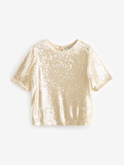 Cream Sequin T-Shirt - Image 6 of 7