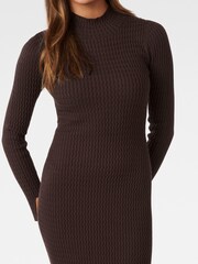 Forever New Brown Georgia Petite Textured Knit Dress - Image 1 of 3