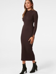 Forever New Brown Georgia Petite Textured Knit Dress - Image 2 of 3