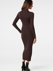 Forever New Brown Georgia Petite Textured Knit Dress - Image 3 of 3