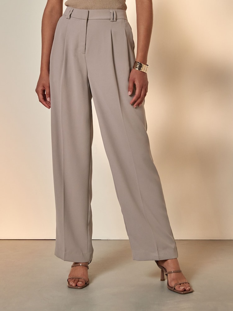 Mink Brown Tailored Straight Trousers - Image 1 of 5