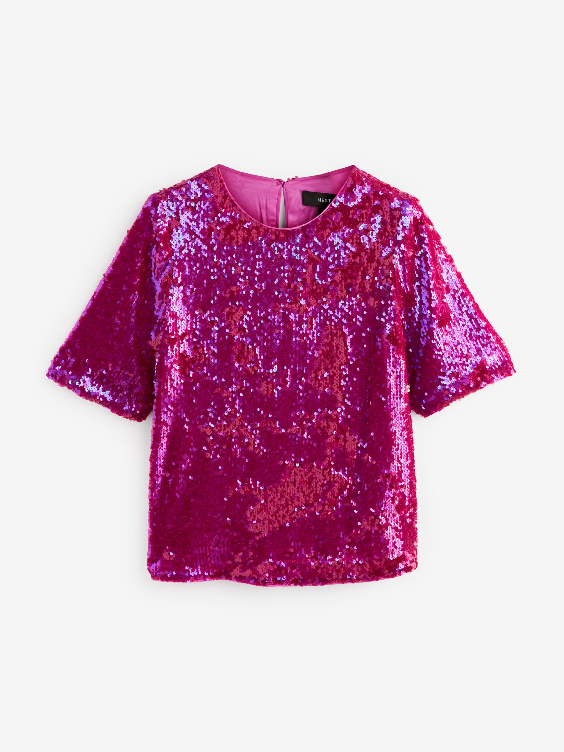 Buy Pink Sequin T Shirt from Next Luxembourg