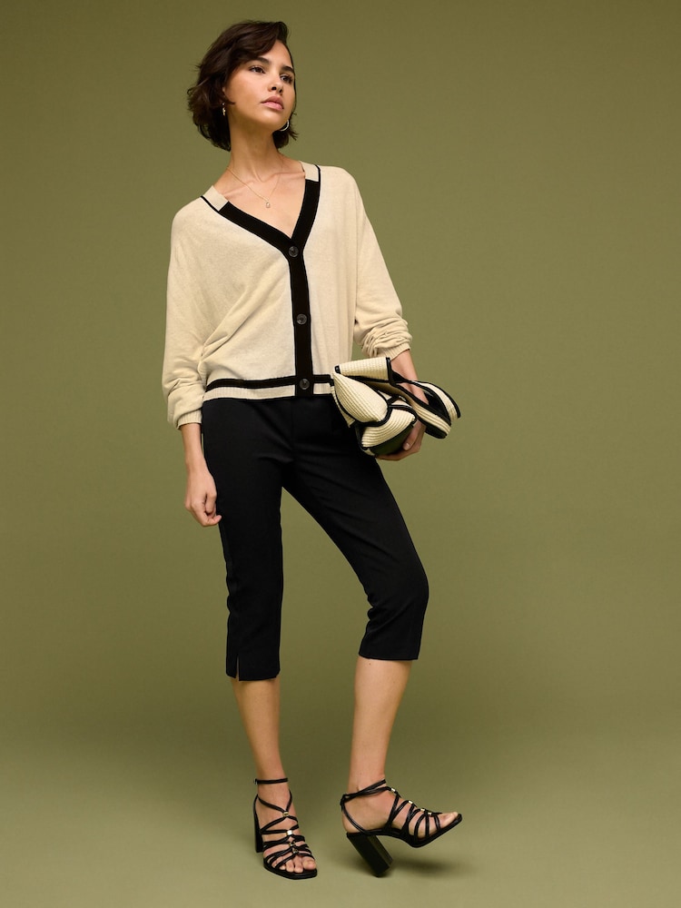 Black Tailored Capri Trousers - Image 1 of 6