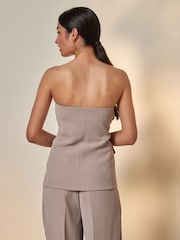 Mink Brown Button Through Bandeau Waistcoat - Image 3 of 5