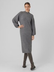 VERO MODA Grey Cable Knit Sleeves Maxi Jumper Dress - Image 1 of 5