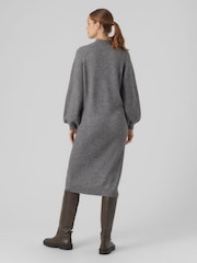 VERO MODA Grey Cable Knit Sleeves Maxi Jumper Dress - Image 2 of 5