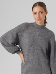 VERO MODA Grey Cable Knit Sleeves Maxi Jumper Dress - Image 4 of 5