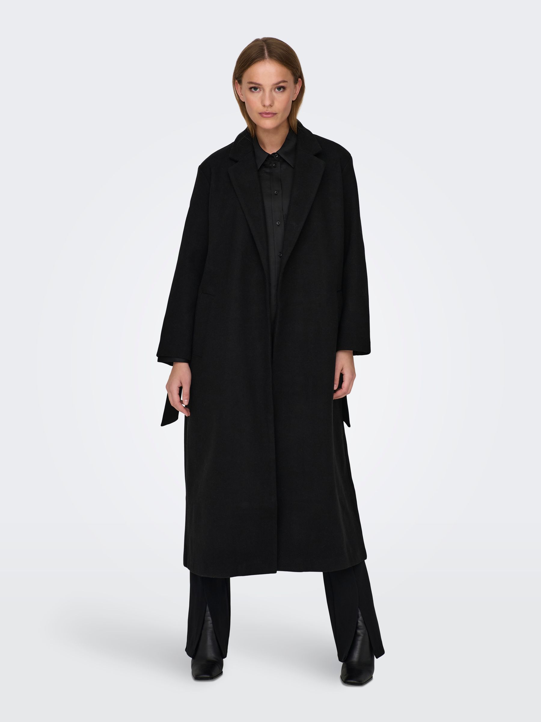 Buy ONLY Black Maxi Length Wrap Tailored Coat from Next Luxembourg