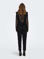ONLY Black Lace Frill Mesh Blouse - Image 2 of 5