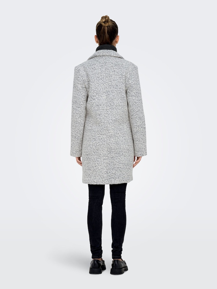ONLY Grey Boucle Wool Blend Tailored Coat - Image 2 of 5