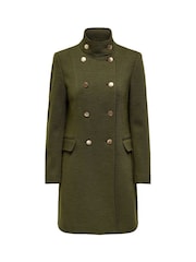 ONLY Olive Green Tailored Military Button Detail Coat - Image 5 of 5