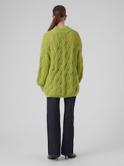 VERO MODA Green Chunky Cable Knit High Neck Knit Jumper - Image 2 of 5