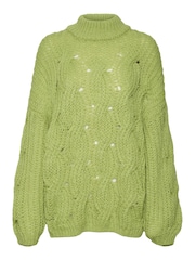 VERO MODA Green Chunky Cable Knit High Neck Knit Jumper - Image 5 of 5